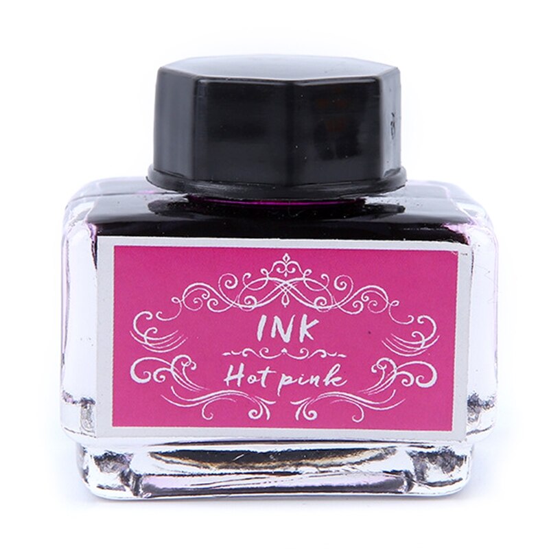 Pure Colorful Bottled Ink Fountain Pen Ink Non-carbon Refilling Inks Student Stationery School Office Supplies (1 Bottle, 15ml )