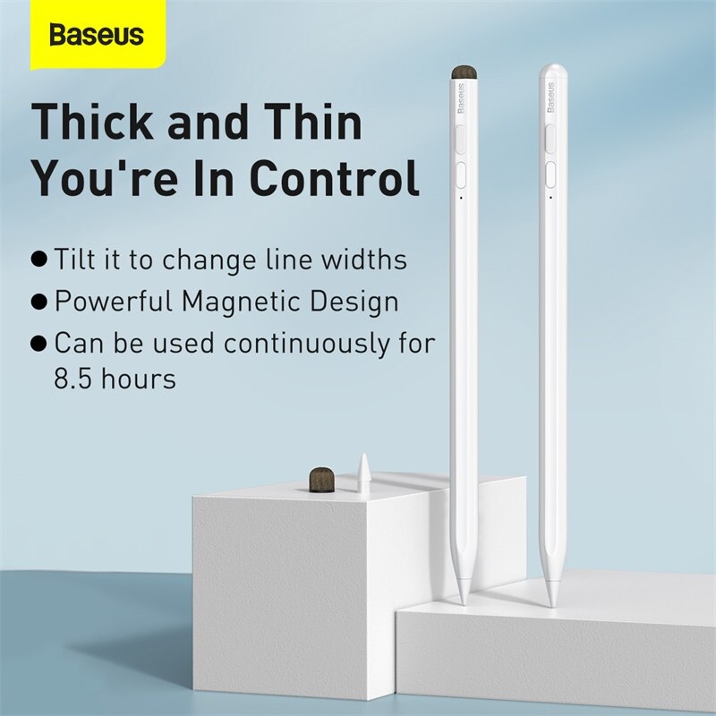 Baseus caneta stylus para ipad pro 11 ar 4 mini 6 5 2021 2020 tablet touch screen stylus lápis para iphone samsung xiaomi telefone caneta