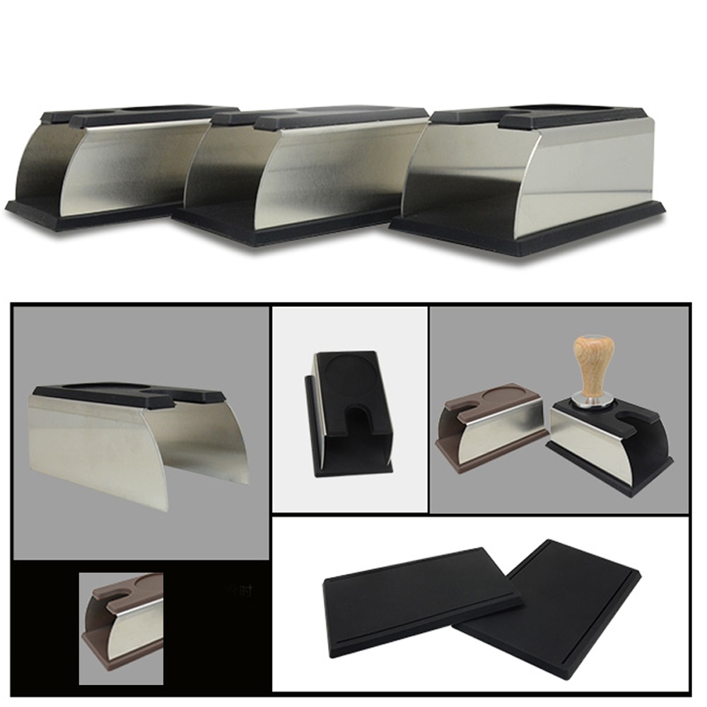 Stainless Steel Silicone Espresso Coffee Tamper Stand Barista Tool Tamping Holder Rack Shelf Coffee Machine Tool