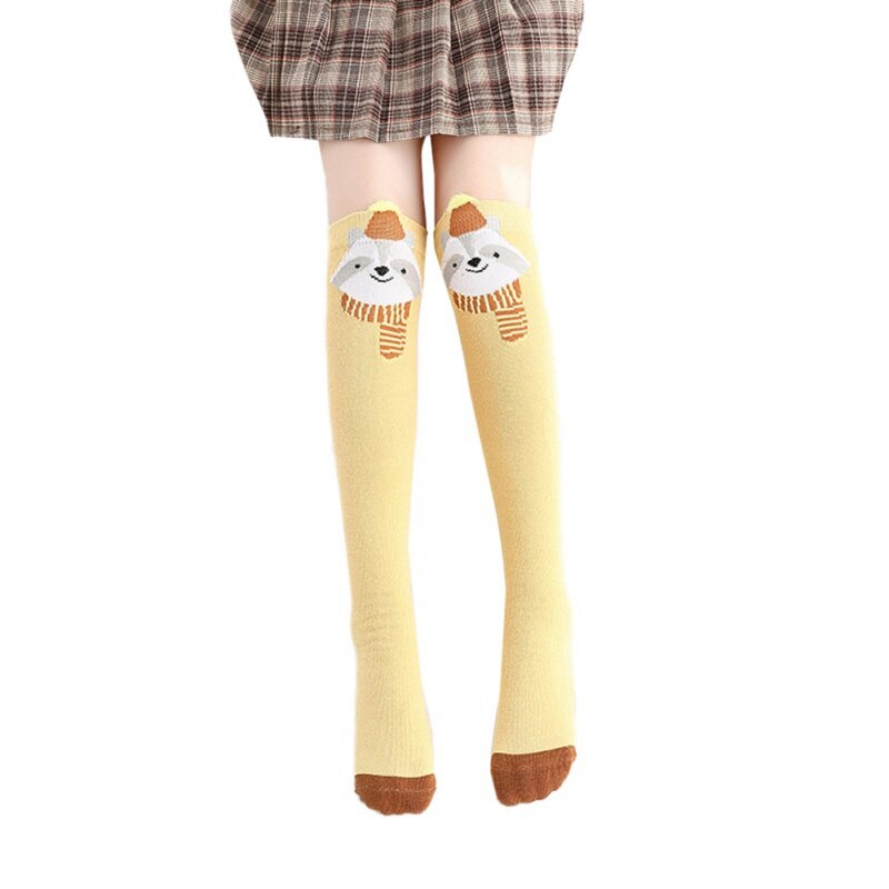 Meisjeskousen casual cartoon dierenprint ademend vochtafvoerend deodorant elastische kniekousen 2-12y: A2