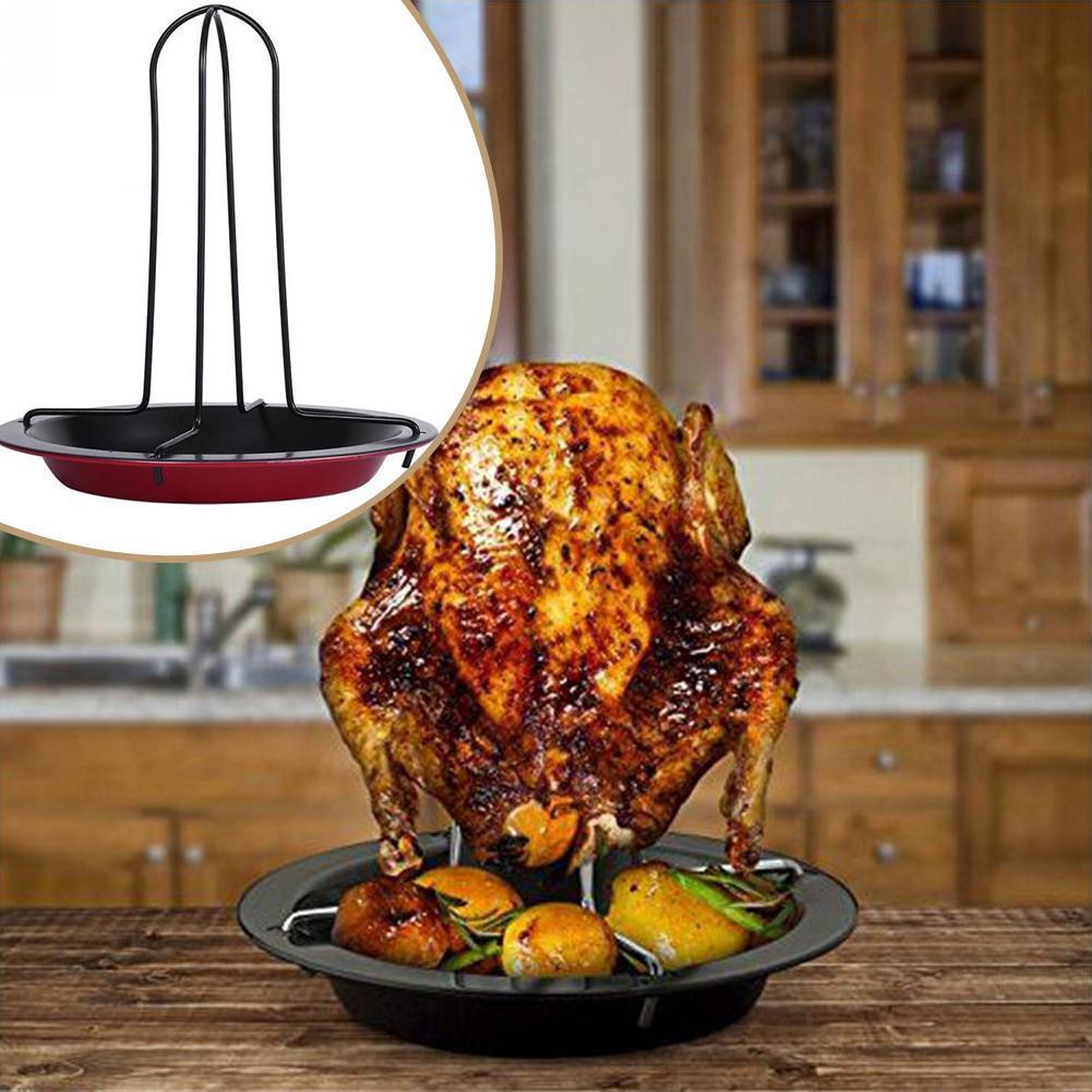 Herramientas de cocina para barbacoa, soporte para parrilla de pollo y pato, soporte para asar al carbono para barbacoa, acero antiadherente, A5I7