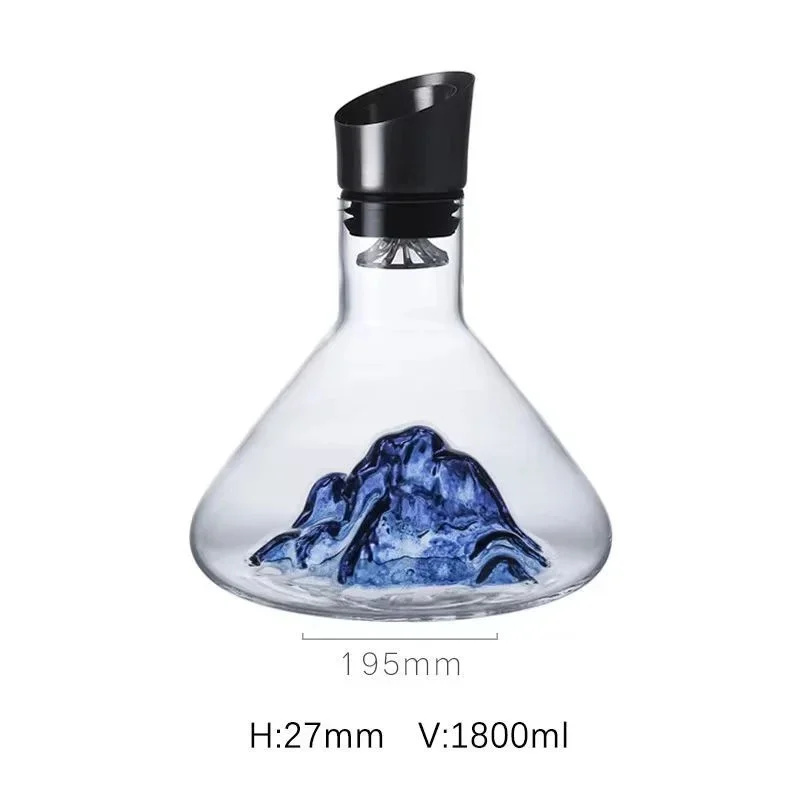 European Iceberg Waterfall Wine Decanter Transparent Lead-Free Crystal Glass Wine Dispenser Barware Quick Decanters: Coffee