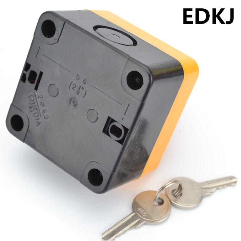 68Mm Noodstop Drukknop Er Een Sleutel 1NO 1NC 10A 250V Waterdichte Doos Hand-held Knop Explosieveilige Anti