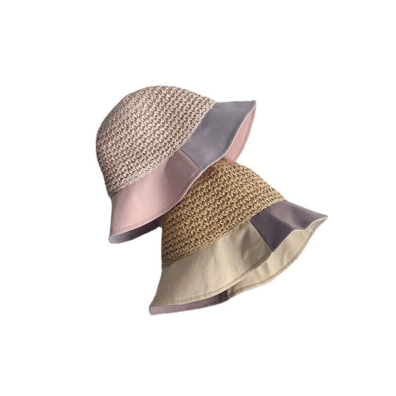 Cappello da sole per bambini cappello di paglia per bambini protezione solare estiva cappelli da spiaggia fatti a mano carini cappello da pescatore femminile berretti per bambini