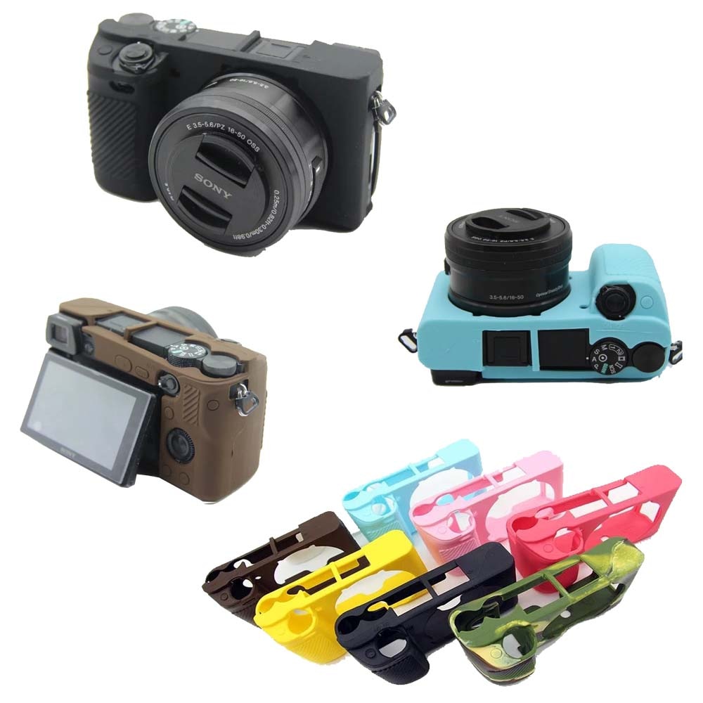 Bonita bolsa suave para cámara de vídeo para Sony A6300 A6400, funda de silicona, funda de cuerpo de goma
