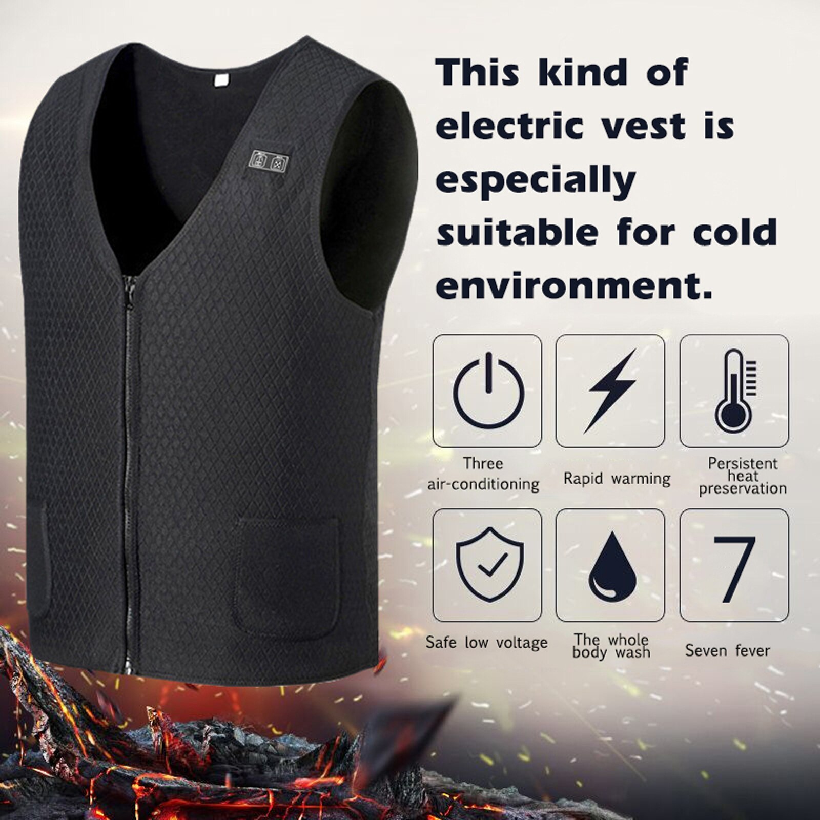 7 områder opvarmet vest smart varme bomuldsvest usb infrarød elektrisk varme vest mænd kvinder udendørs termisk vinter varm jakke