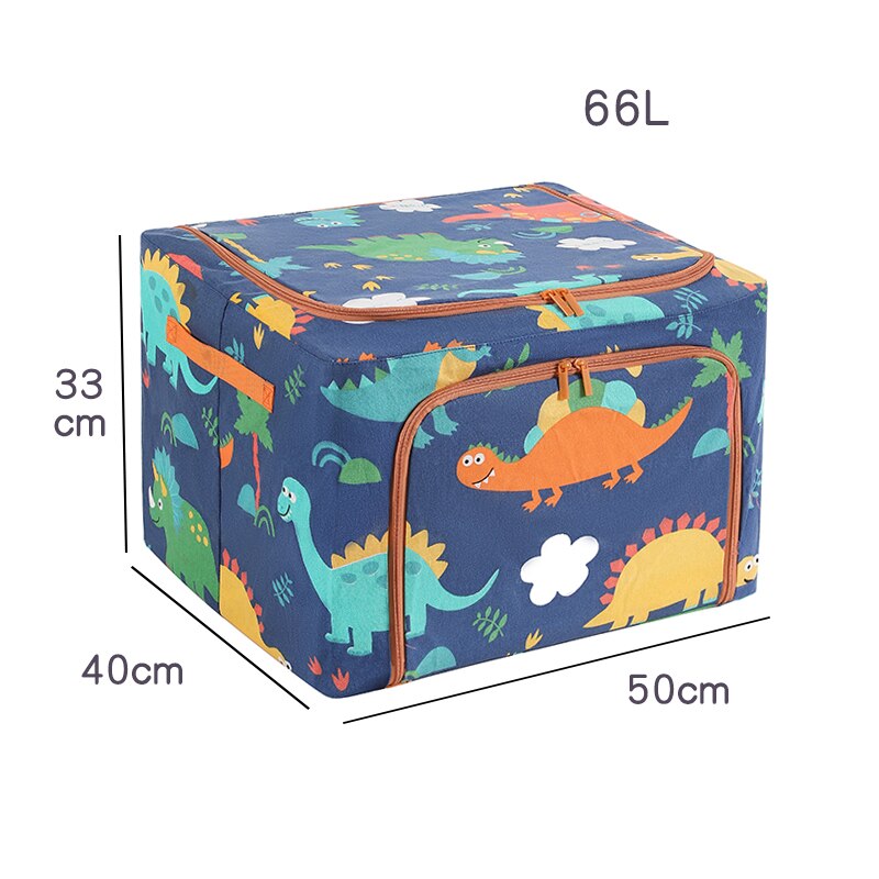 Cute Fabric Storage Box Foldable Clothes Bag Laundry Blanket Pillow Toy Storage Cabinet Pet House Toolbox Car Trunk Organizer: BLUE 66L