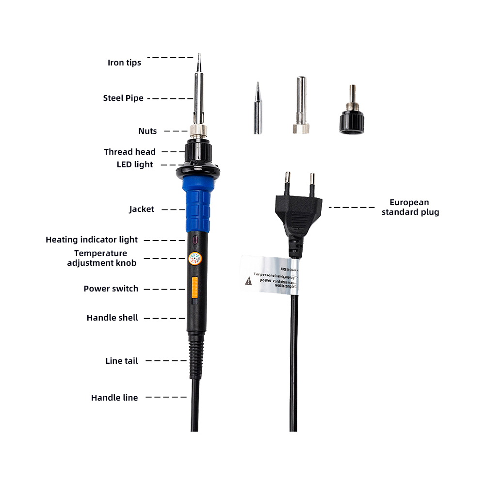 DELIXI Arrivals Electric Soldering Iron 60W Adjustable Temperature Led Light Household Welding Rework Station Repair Tool