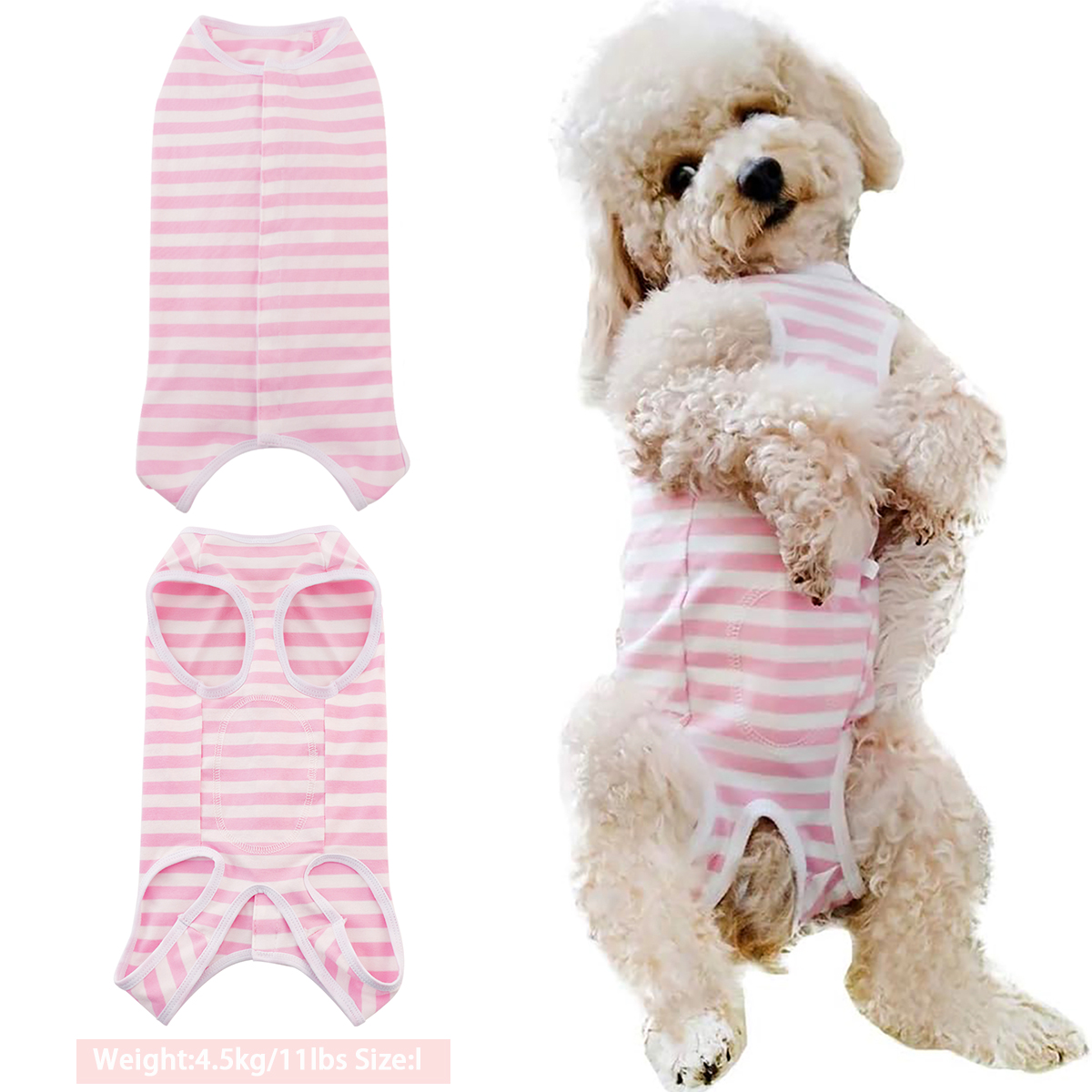 Dog’s Recovery Suit Post Surgery Shirt for Puppy, Wound Protective Clothes for Little Animals