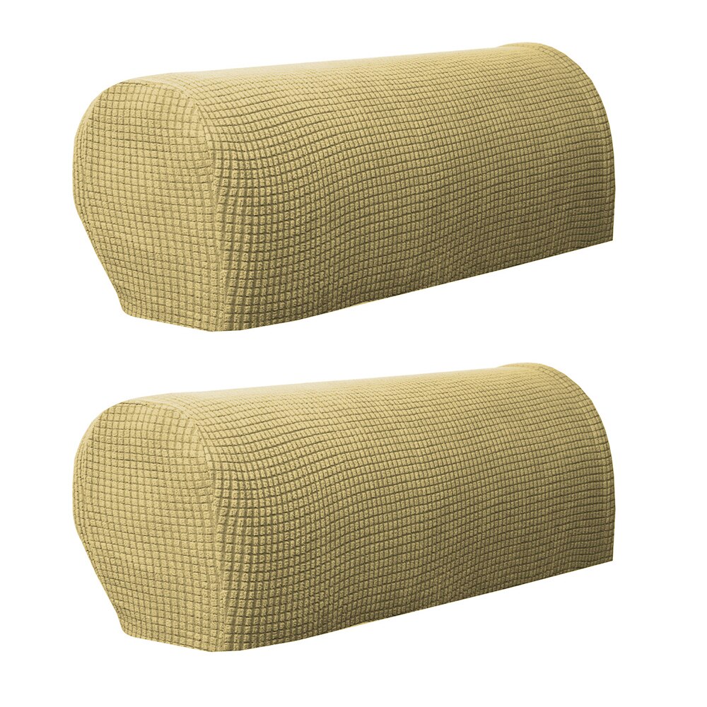 Antiskli sofa armlenemøbelbeskyttelse for stoff og skinnsofa 2 stk pluss fløyels stretch sofa armlenetrekk: Burgunder