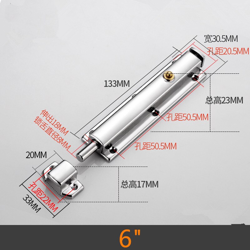 Stainless Steel Spring Loaded Door Latch Bolt Brass Push Release Button Old-fashioned Automatic Spring Latch Lock: 7