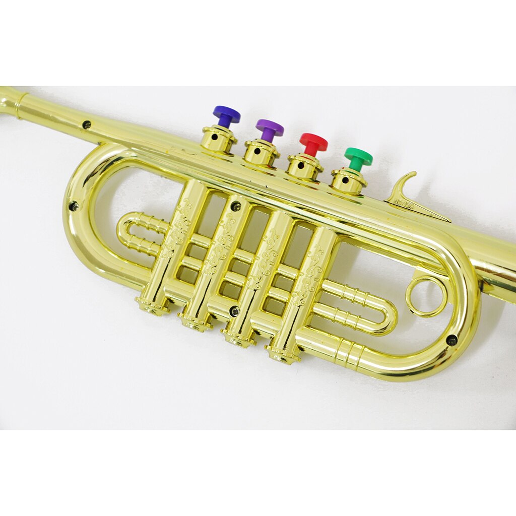 Trompet Wind Instrument Met 3 Kleurrijke Sleutels Te Spelen 3 Verschillende Noten