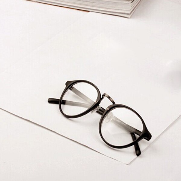 Men Women Nerd Glasses Clear Lens Eyewear Unisex Retro Eyeglasses Spectacles: Black
