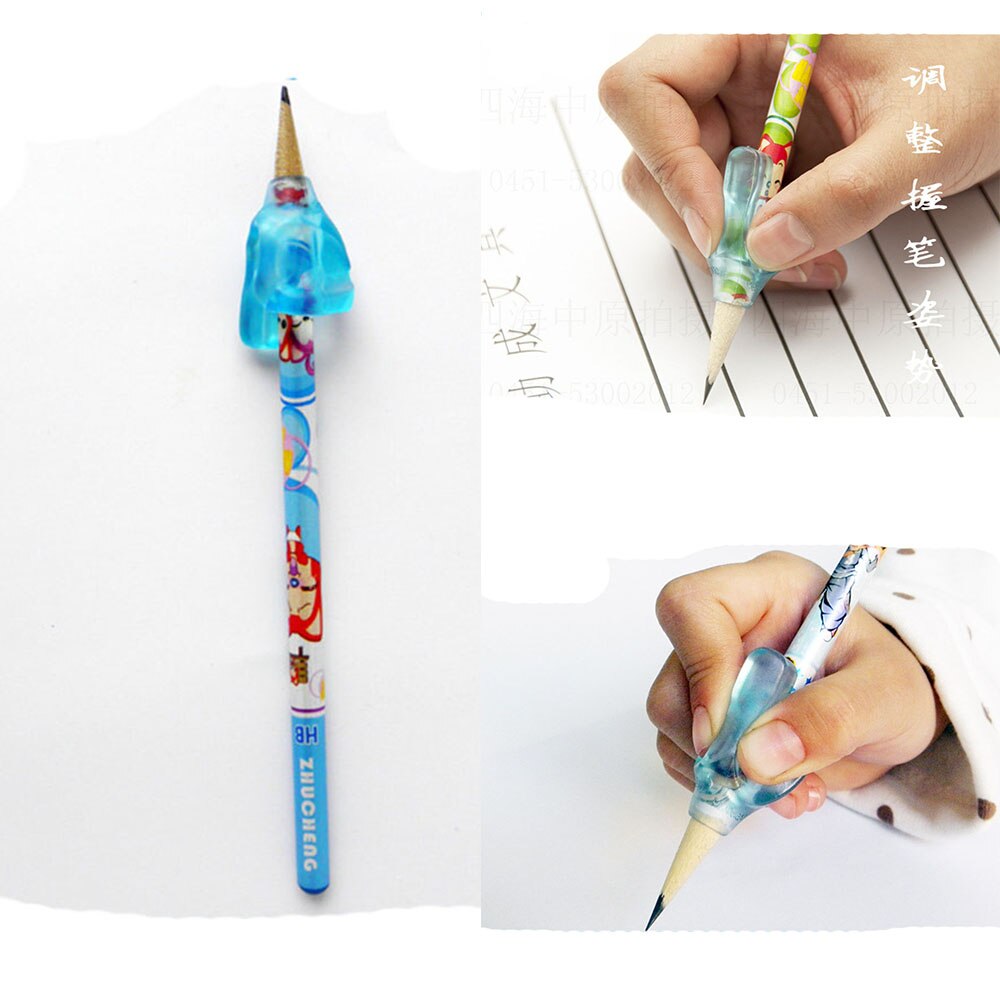 1 Pc Pen Grip Silicone Kids Pencil Handles Two Finger Writing Posture Correction Children Writing Stationery
