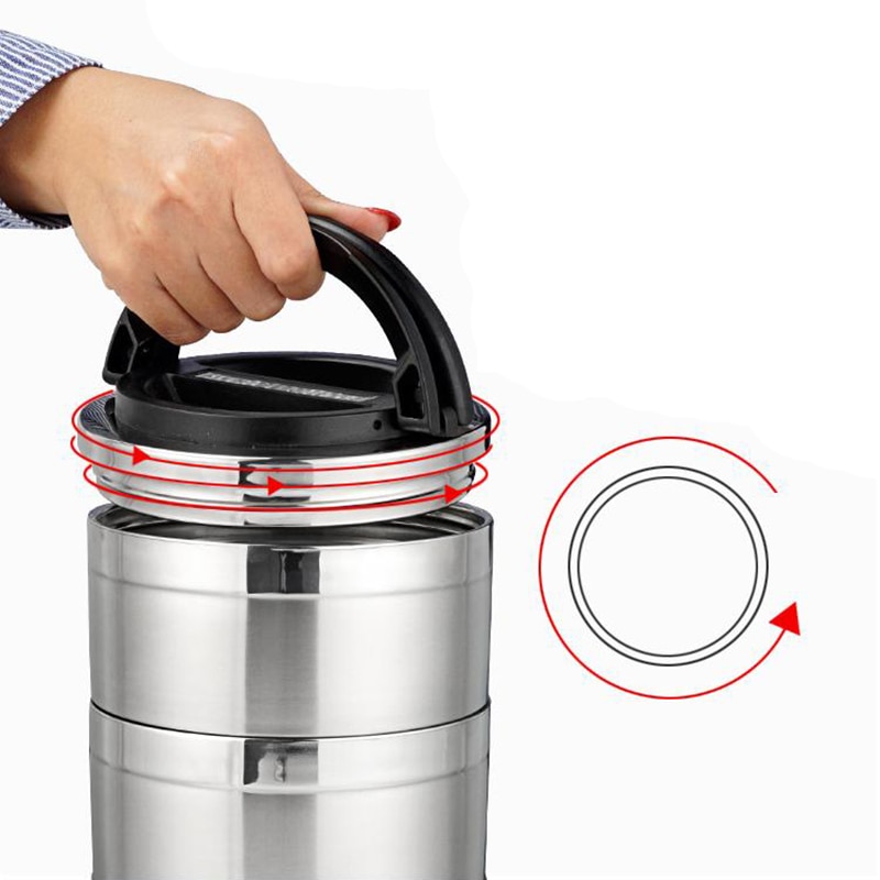 Portable Office Worker Bento Box Stainless Steel Picnic Insulation Leakproof Food Container Kitchen Large Lunch Box Tableware