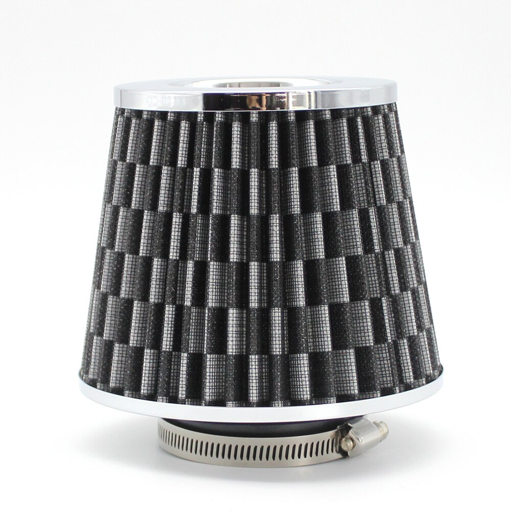 Universal 3&quot; 76mm Inlet Narrow Air Intake Cleaner Cone Replacement High Power Mesh Dry Air Filter Auto Inner Accessories: Carbon grain