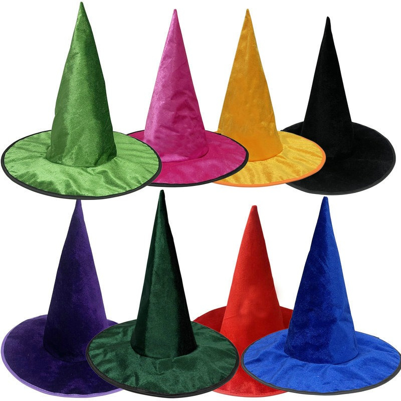 Sombrero de Halloween, sombrero de bruja verde, gorra mágica para Cosplay, bosque verde, cuento de hadas, dibujos animados, accesorios de ropa DIY