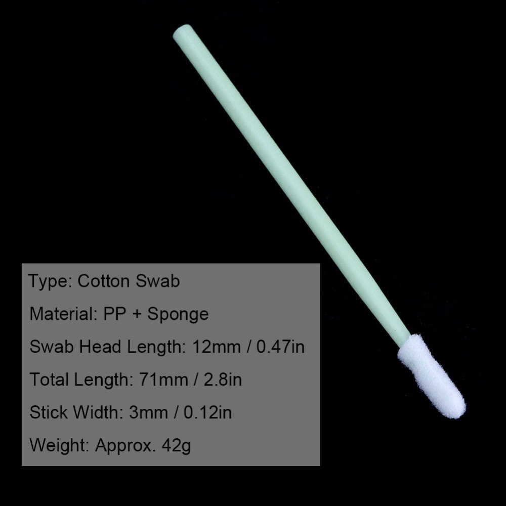 100pcs Anti-static Foam Cleaning Swabs Round Tip Stick For Printer/Disk/Lens