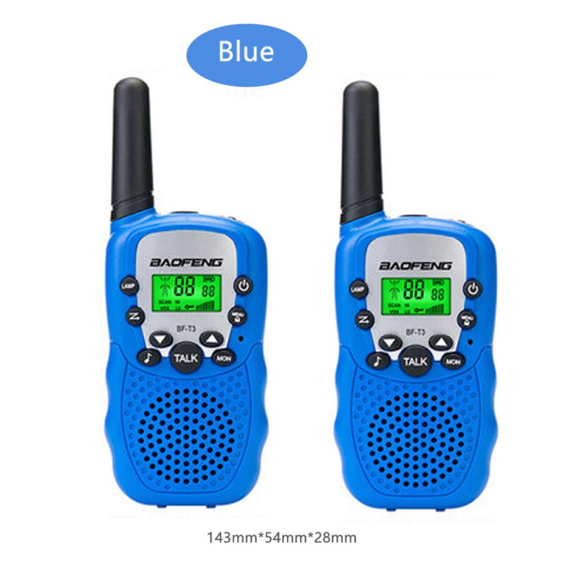 2 stk/sæt baofeng bf -t3 uhf 462-467 mhz 22 -kanals bærbar to-vejs 10 kaldetoner radio transceiver til børn radio walkie talkie: Blå