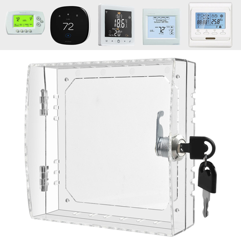 Acrylic Thermostat Lock Box With Key Transparent Thermostat Cover With Lock Thermostat Guard For Home Office