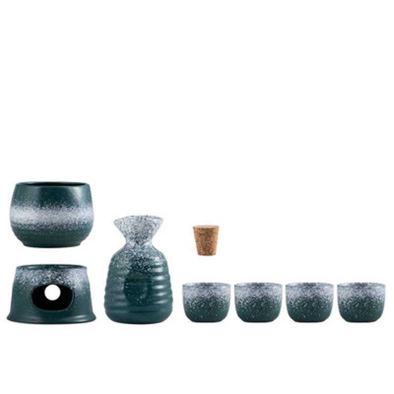 Fancity vinvarmer japansk keramisk sake vinredskaber husholdningsvinkande sæt hvid risvin husholdningsopvarmning vin wa: 3