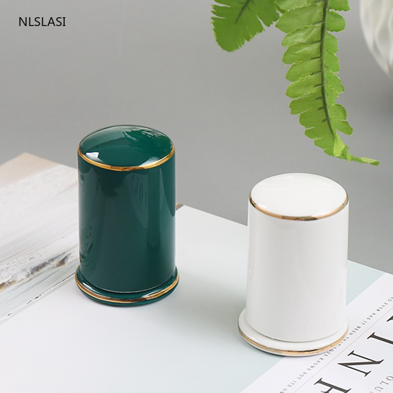 Nordic light luksus smaragd keramisk tandstikker holder knogle kina tandstik boks hjem hotel high-end tandstikker dispenser