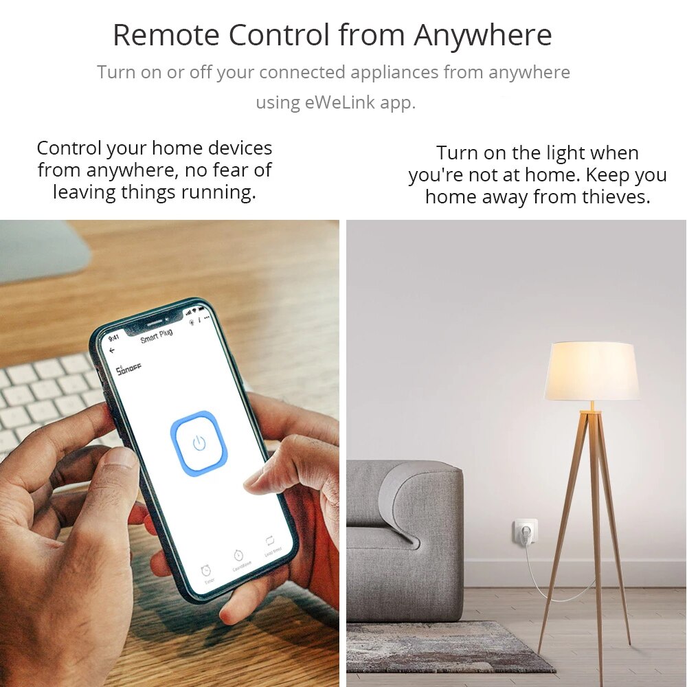 SONOFF S26 R2 EU/AU/US/UK/CN Wifi Smart Socket Home APP Remote Control Automation Switch Work With Alexa Google Home