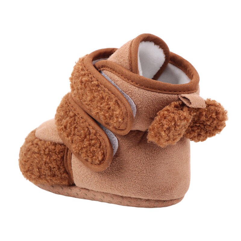 Bottes d'hiver en coton pour bébé, couleur unie, chaudes, confortables, antidérapantes, chaussures à semelles souples pour enfants