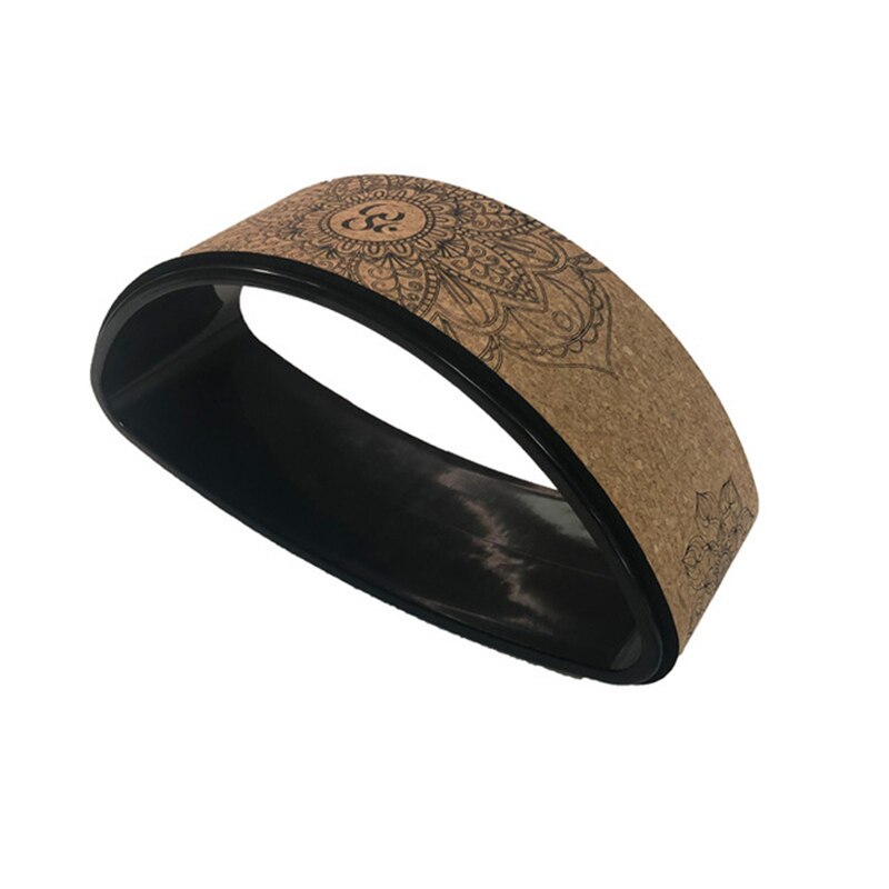 Cork Yoga Wheel - Non-Slip Pilates Back Stretcher - Lotus Mandala Design - Professional Gym Fitness Tool: B3
