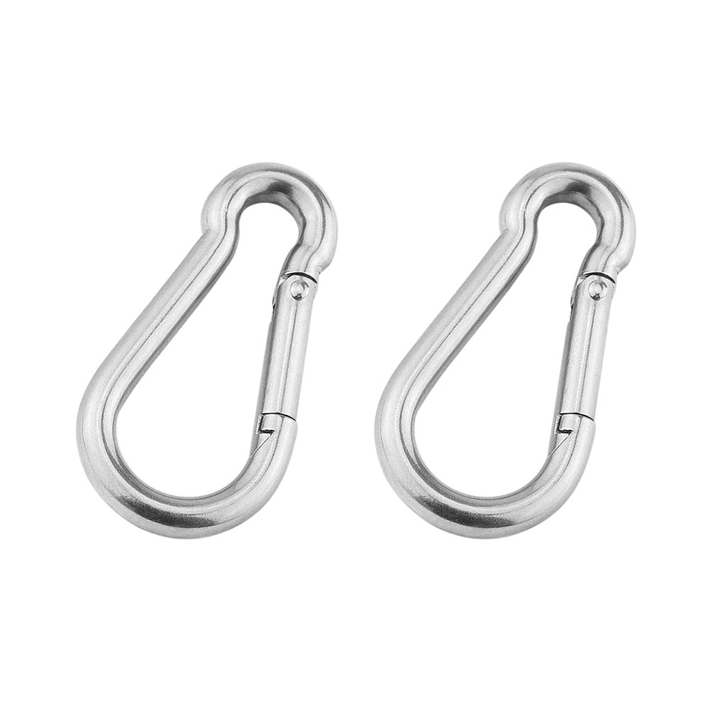 Carabiner Clip Snap Hook Stainless Steel M5x50mm Camping Sports Karabiner