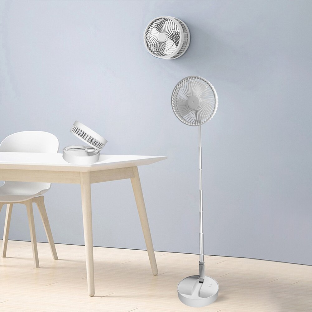 Mini Folding Telescopic Fan USB Rechargeable Student Portable Small Floor Fan Dormitory Bed Office Desktop Home Folding Fan