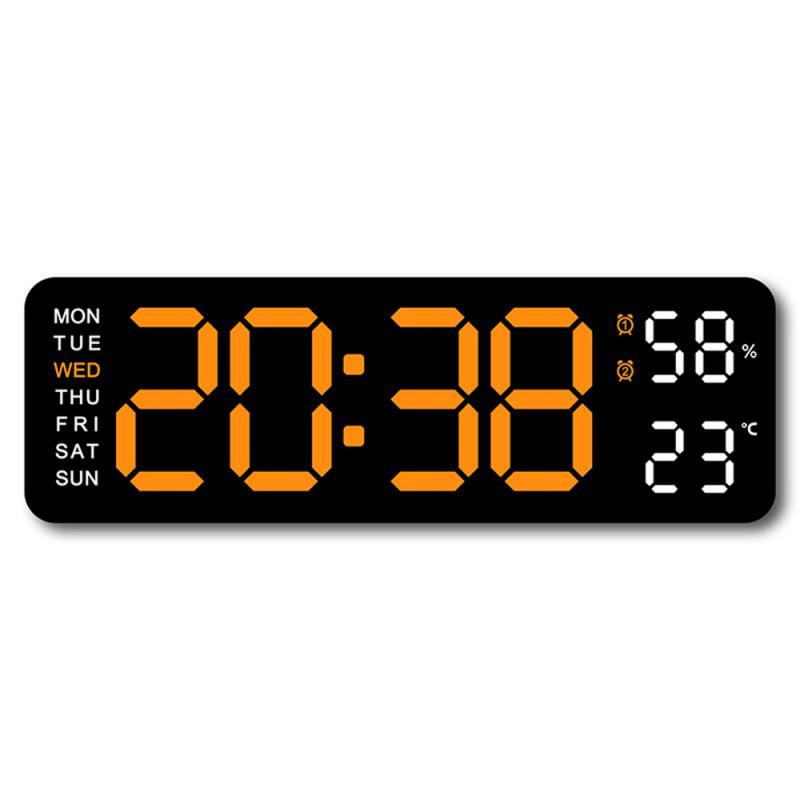LED-Digital-Wanduhr, großes Anzeige, batteriebetriebener Wecker mit Temperatur, Datum, Woche, Schreibtisch und Wanduhr, Часы Espero: Rosa