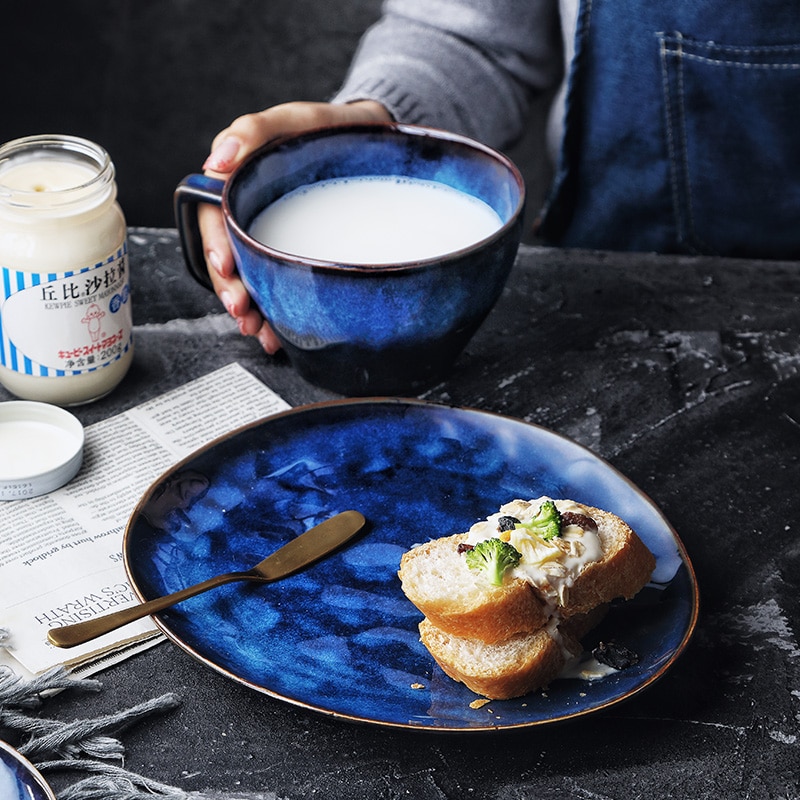 Kinglang en person europæisk vestlig morgenmadsservise til husholdningsartikler keramisk tallerken mælkekop havregryn