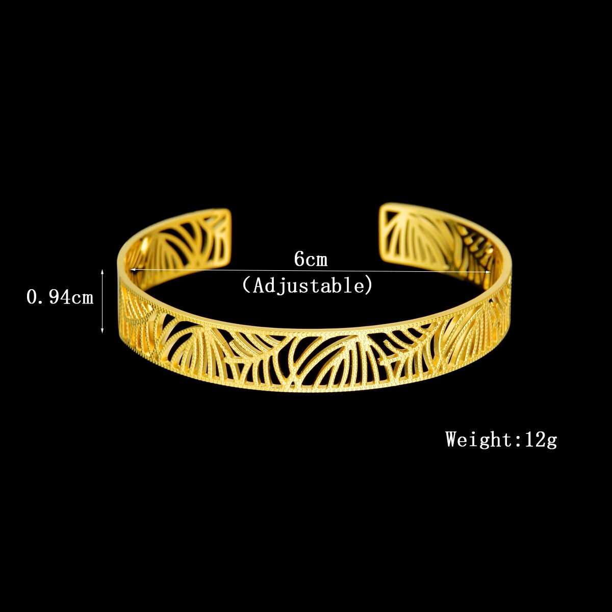 Sifisrri bracciale intagliato vuoto in oro 18 carati con foglia irregolare in acciaio inossidabile per donna braccialetto unico accessorio regalo gioielli femminili: Leaves Hollow