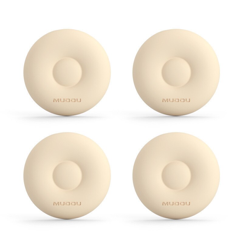 4-piece Air-soft Silicone Anti-collision Stickers Door Handle Anti-collision Pad Protection Cushion Door Rail Wall Guard: YELLOW-B