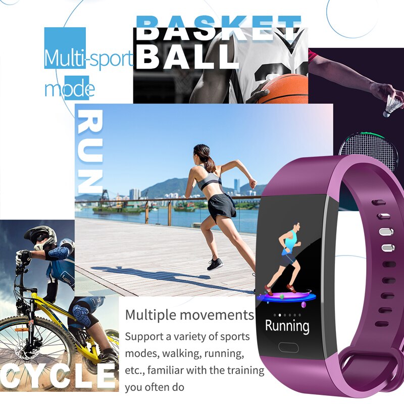 Smart armbånd med trykmåling fitness tracker aktivitet sport band sundhed armbånd skridttæller pulsmåler