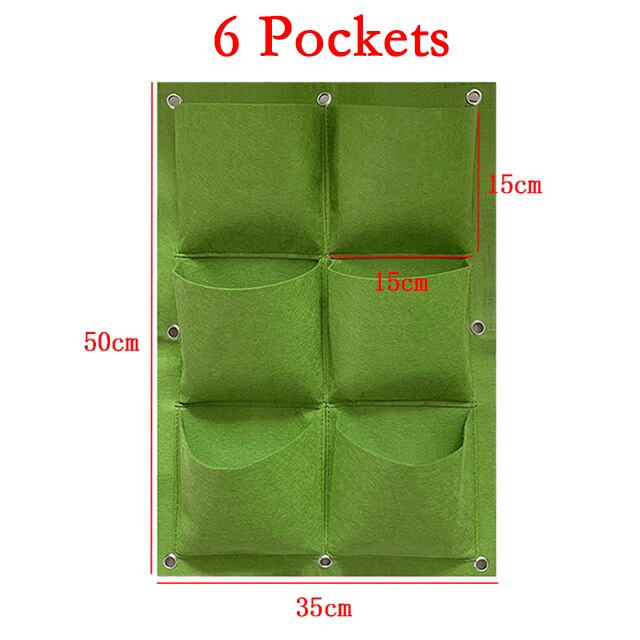 9/18/36/64/81 kieszenie do montażu naściennego worki do uprawy roślin do sadzarki truskawek pionowy ogród torba sadzonka ściana roślin: 6 Pockets 40x60cm