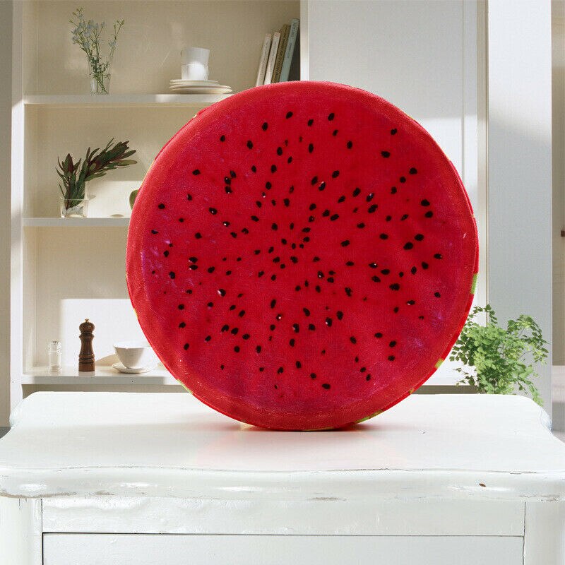 Frukt golv kudde rund kudde mjuk plysch sittdyna soffstol: Pitaya / 40 x 40 x 7cm