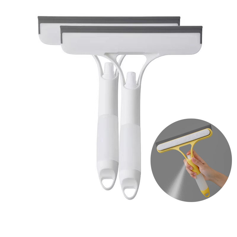 Limpador de limpeza de janela de carro 3 em 1, escova de vidro multifuncional, rodo de silicone para ferramentas de limpeza doméstica de carro: Bege