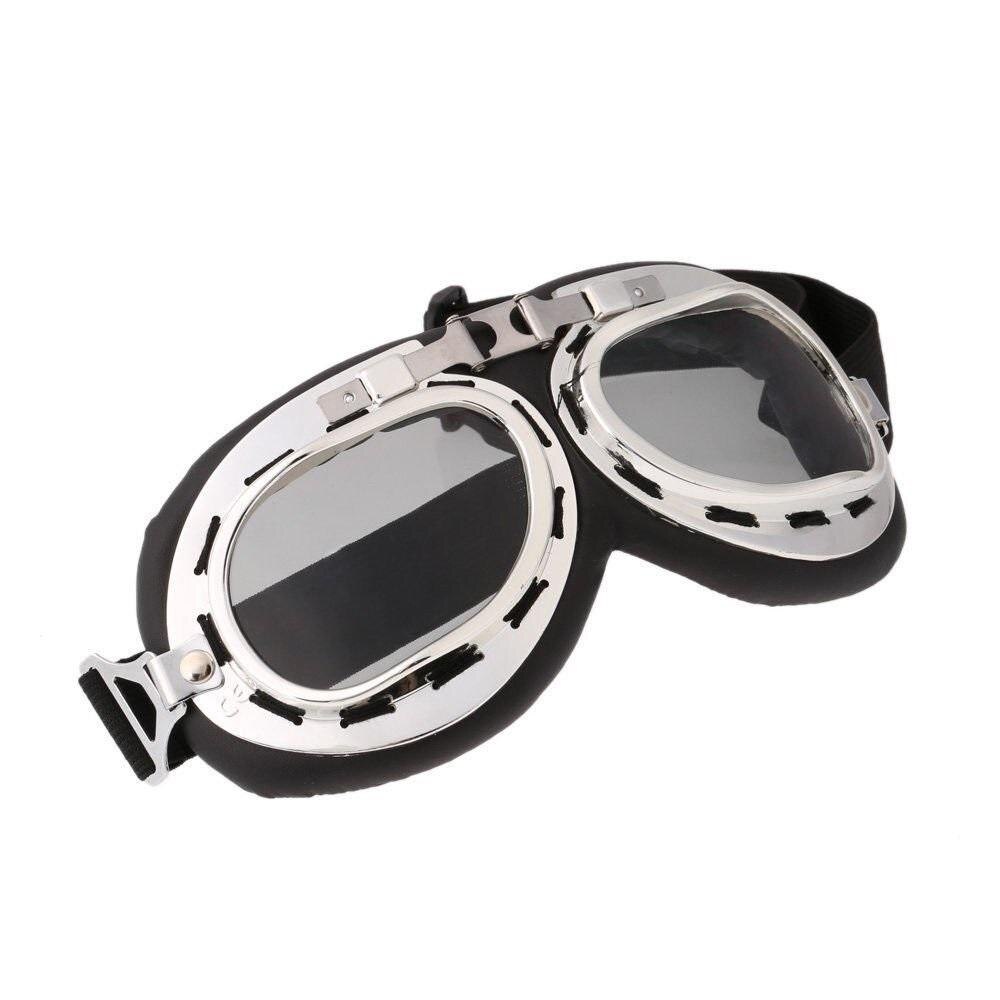 Gafas de Aviador estilo piloto Vintage para motocicleta, lentes transparentes a prueba de rayos ultravioleta, Cruiser, Scooter: Brown