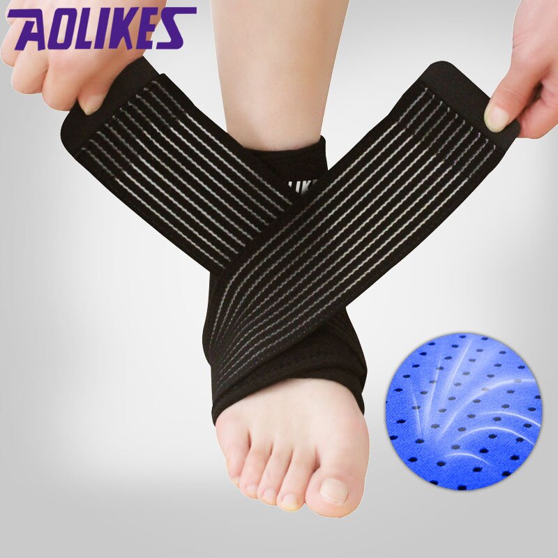 AOLIKES 1PCS High elastic bandage compression ok-cloth sports protector basketball soccer ankle support brace Support Football