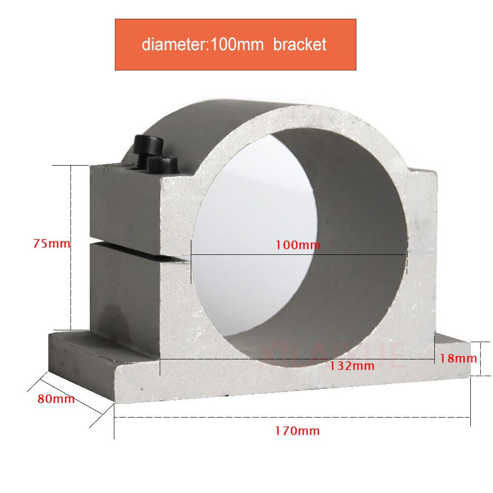 52mm / 65mm /80mm / 100mm diameter Spindle motor cast aluminium bracket for CNC engraving milling machine spindle: 100mm clamp