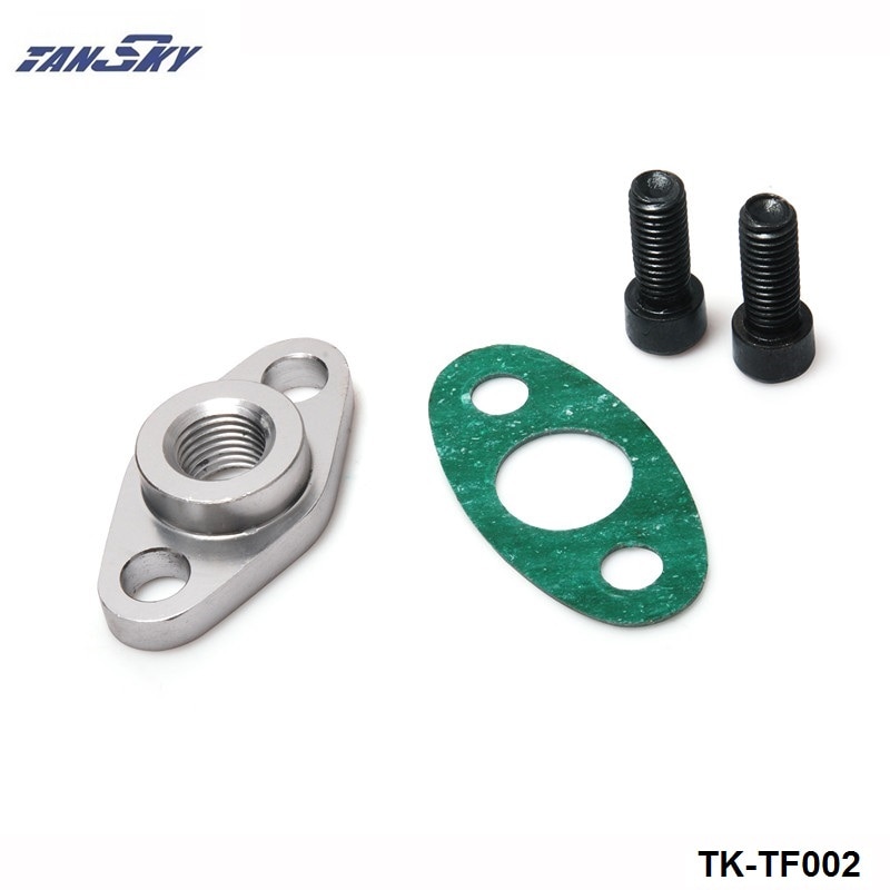 FOR Garrett T3 T3/T4 T04 Turbo Billet Oil Feed Flange 1/4&quot; NPT Thread + Gasket TK-TF002