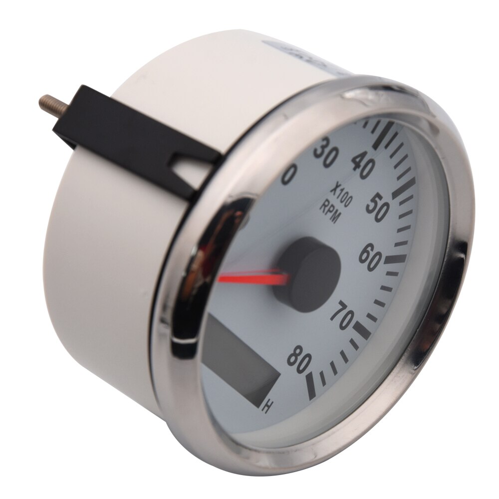 8000 RPM Tacho Gauge 85mm Tachometer Car Marine Boat Tacho Meter REV Counter With Hour Meter Tachometer 12V/24V Red Backlight