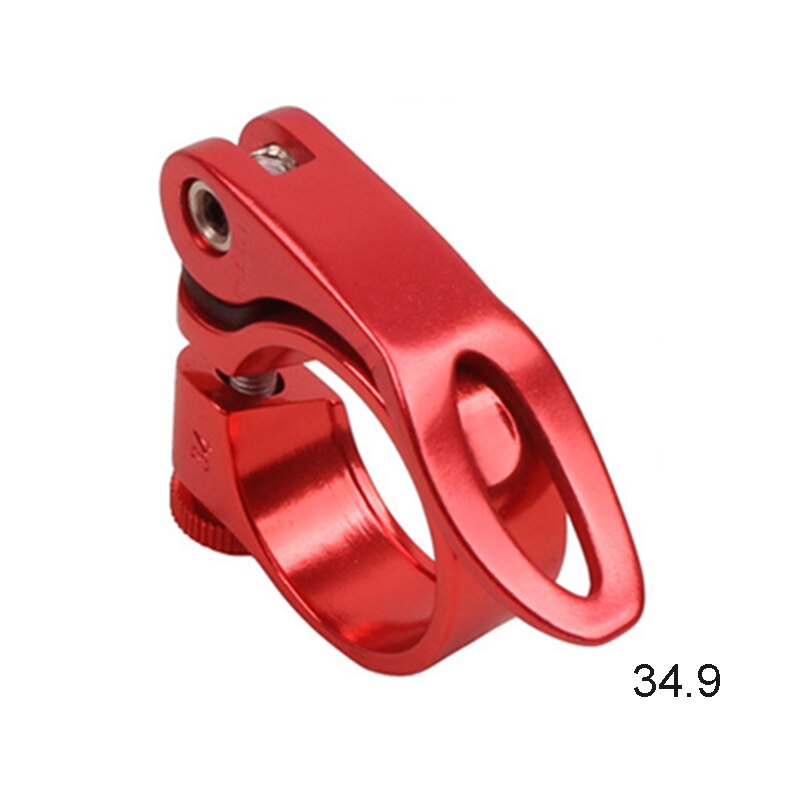 Fiets zadelpenklem aluminiumlegering snelspanner fiets zadelpenklemmen 28.6/31.8/34.9mm sp99: Rood 34.9