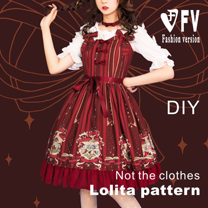 Kleding Diy Patroon Lolita Dagelijks Dames Prinses Jurk 1:1 Snijden Structuur Tekening LOLI-17