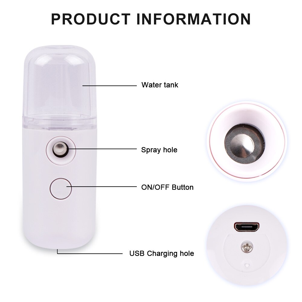 Mini nanometer spray hydrator ansigt dampende håndholdt luftfugter alkohol desinfektion damp tåge forstøver skønhedsdesinfektor