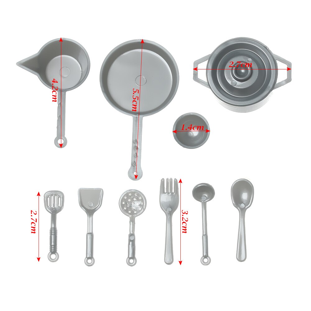 10/11 stk 1:12 simulering køkkengrej gaffel gryde spiller hus miniature køkkenredskaber porcelæn model dukkehus tilbehør