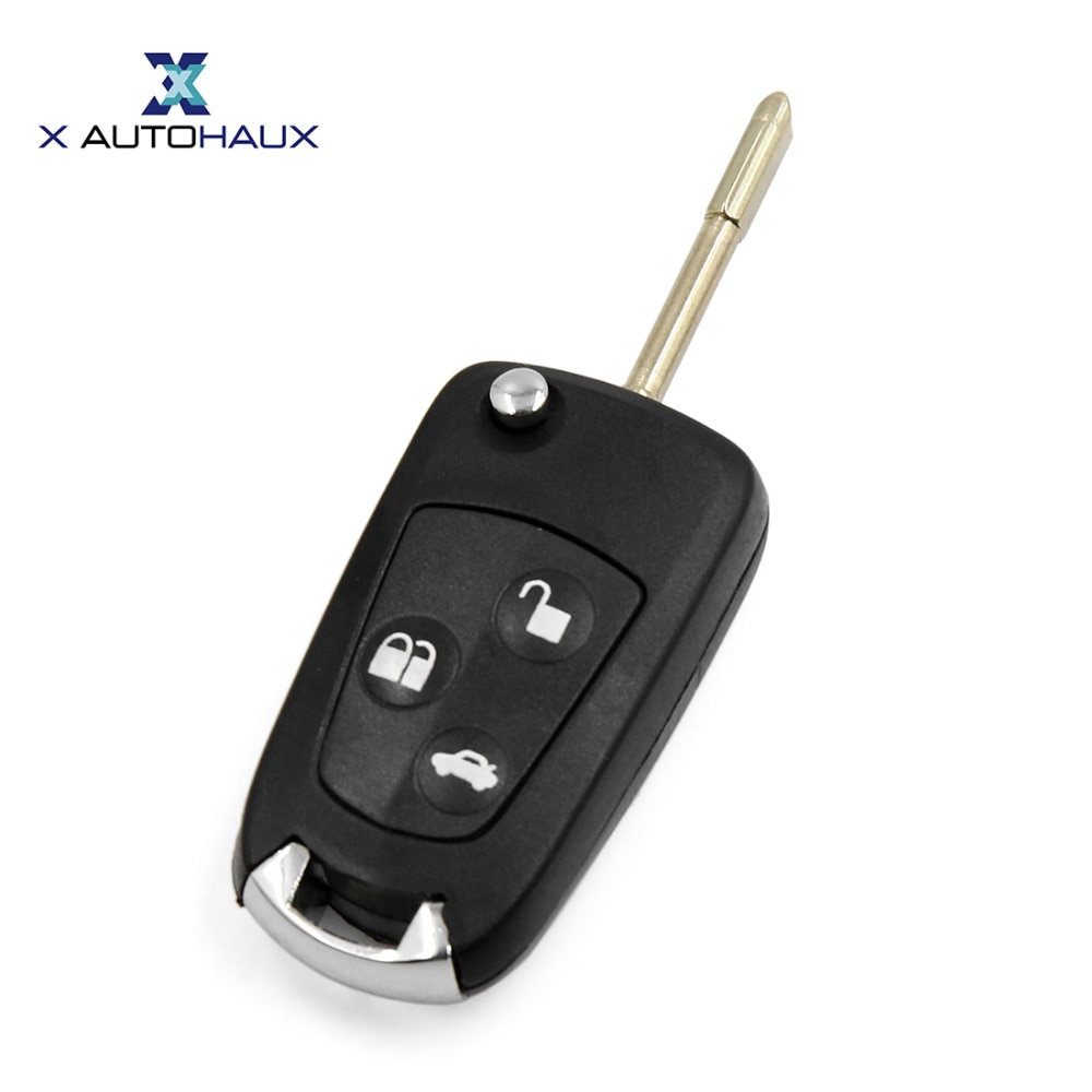 X Autohaux 3 Knoppen Flip Folding Key Remote Fob Case Shell Vervanging Voor Ford Mondeo Fiesta Focus