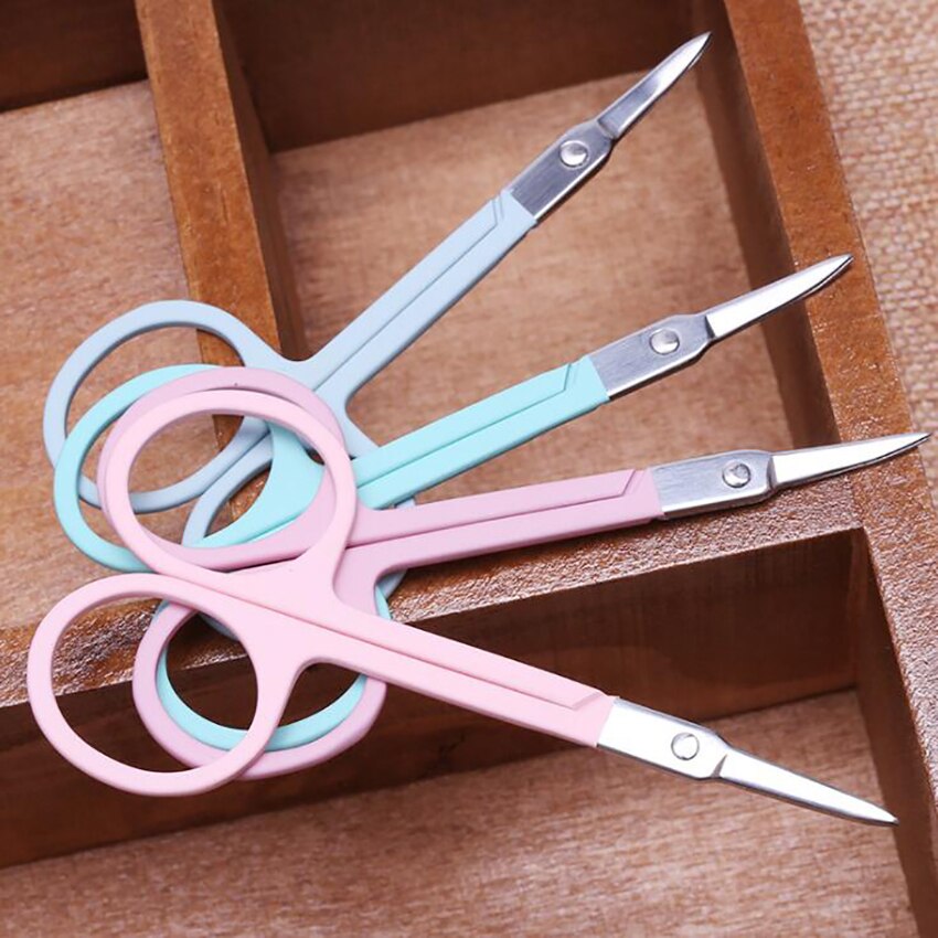 Small Precision Scissors Nose Hair Scissors, Curved Safety Blade with Straight Tip for Trimming Facial Hair, Ear Hair, Eyebrow